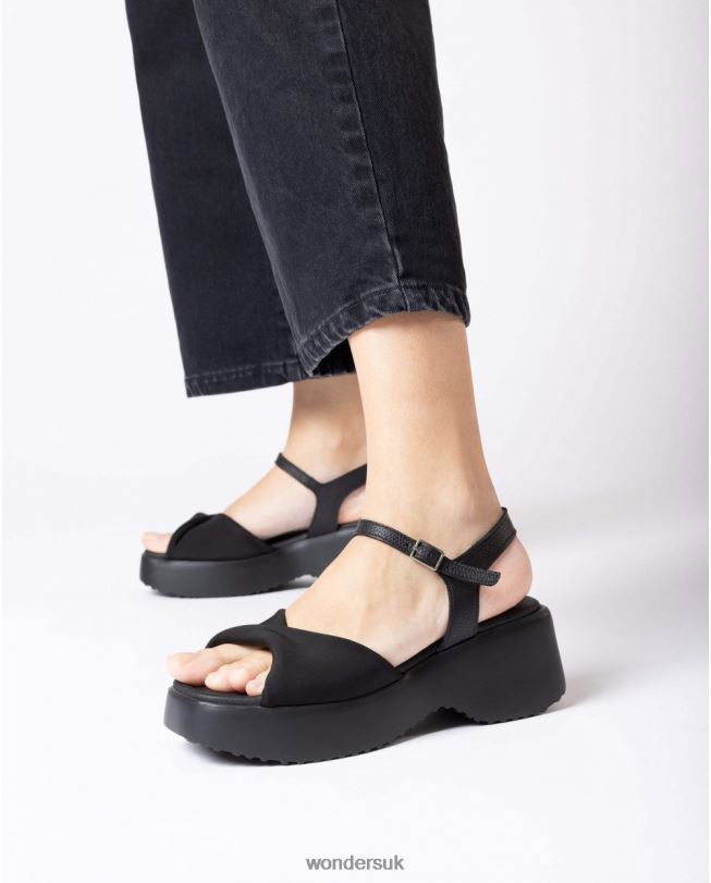 Footwear VZ2PD306 Women Wonders Negro Black Willow Sandal