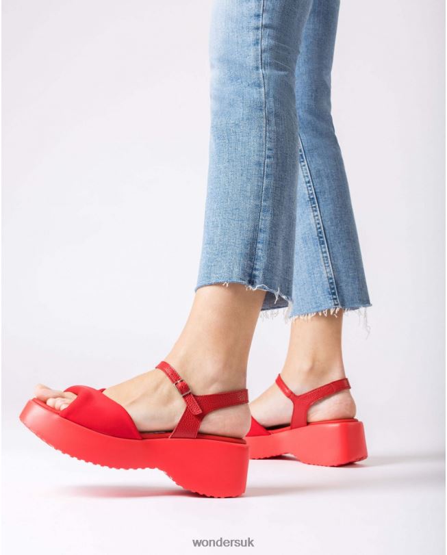 Footwear VZ2PD307 Women Wonders Rojo Red Willow Sandal
