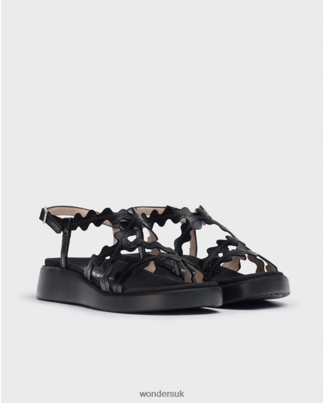 Footwear VZ2PD309 Women Wonders Negro Black Queen Sandal
