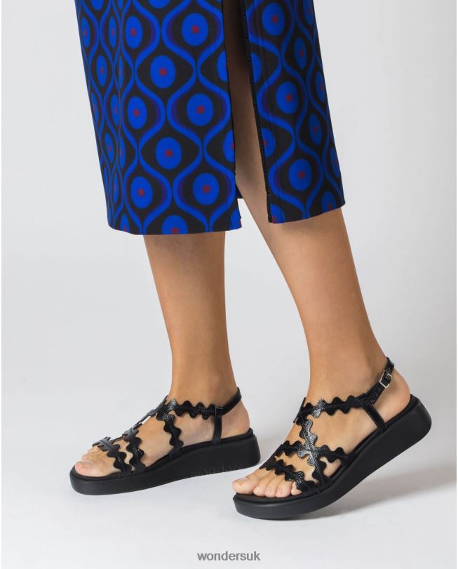 Footwear VZ2PD309 Women Wonders Negro Black Queen Sandal