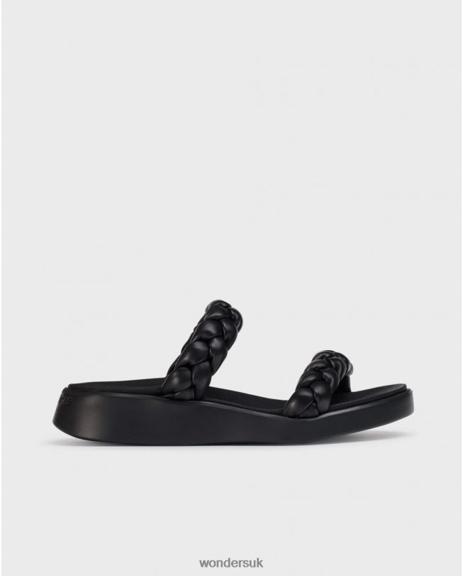 Footwear VZ2PD314 Women Wonders Negro Plaited Padded Sandal