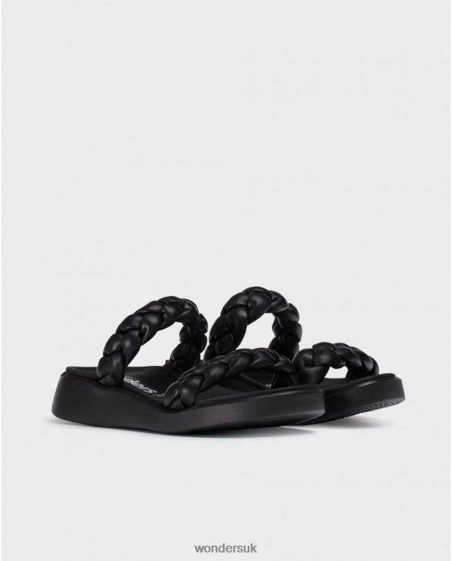 Footwear VZ2PD314 Women Wonders Negro Plaited Padded Sandal