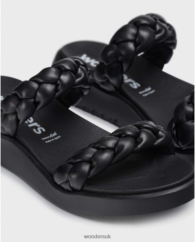 Footwear VZ2PD314 Women Wonders Negro Plaited Padded Sandal