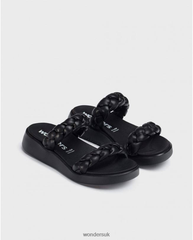 Footwear VZ2PD314 Women Wonders Negro Plaited Padded Sandal