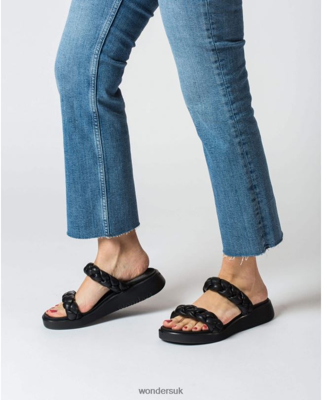 Footwear VZ2PD314 Women Wonders Negro Plaited Padded Sandal