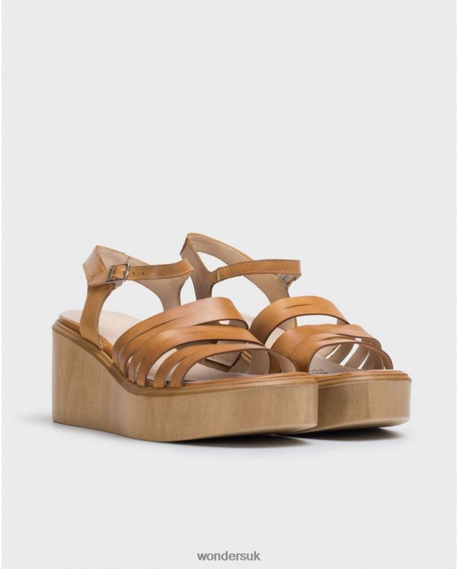 Footwear VZ2PD316 Women Wonders Conac Brown Block Sandal