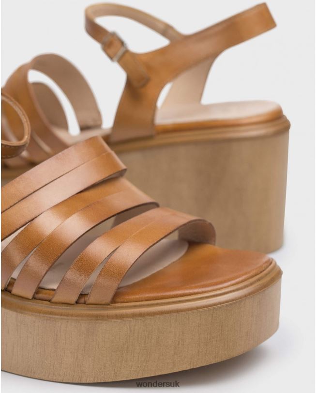 Footwear VZ2PD316 Women Wonders Conac Brown Block Sandal