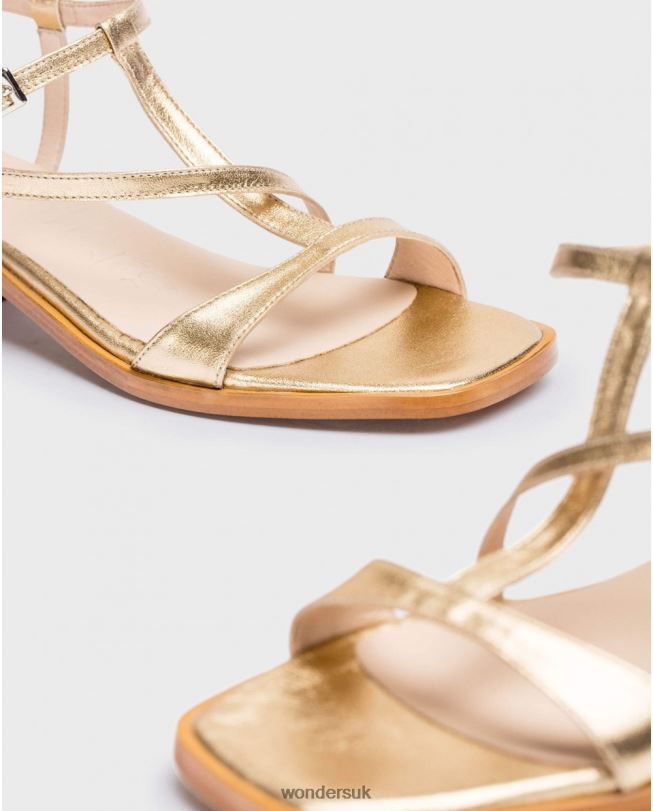 Footwear VZ2PD339 Women Wonders Gold Metallic Aurora Sandal