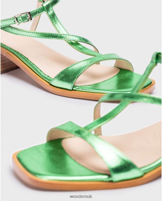 Footwear VZ2PD340 Women Wonders Titan Green Mellic Aurora Sandal