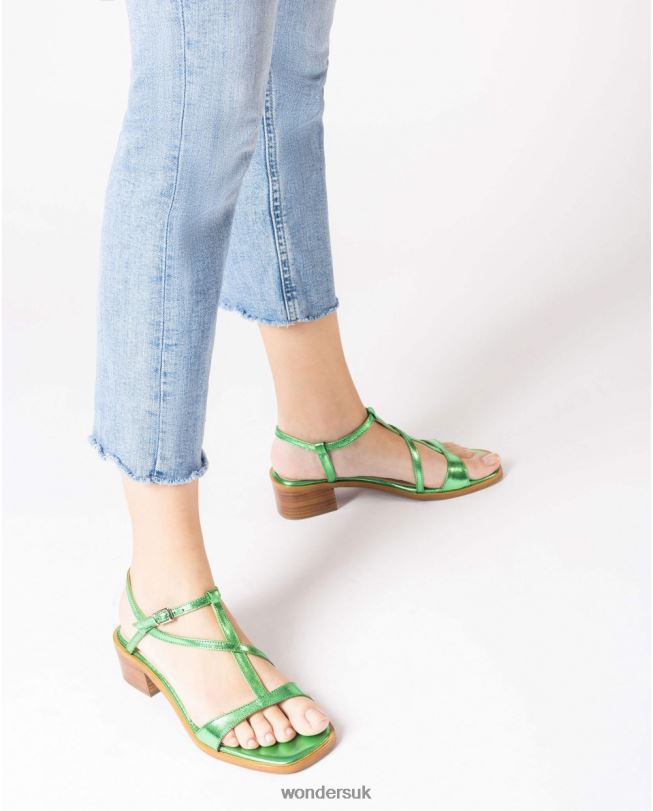 Footwear VZ2PD340 Women Wonders Titan Green Mellic Aurora Sandal