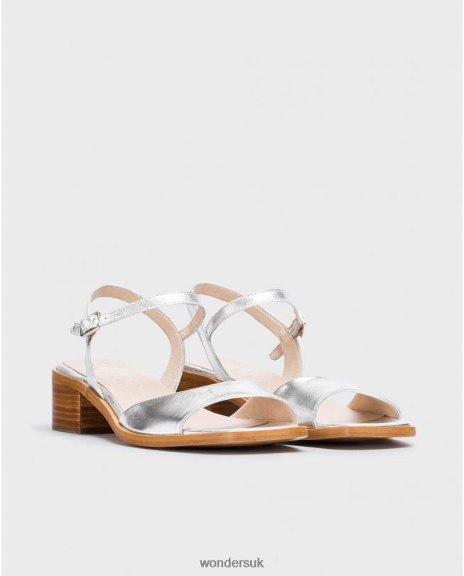 Footwear VZ2PD343 Women Wonders Plata Silver Metallic Lumina Sandal