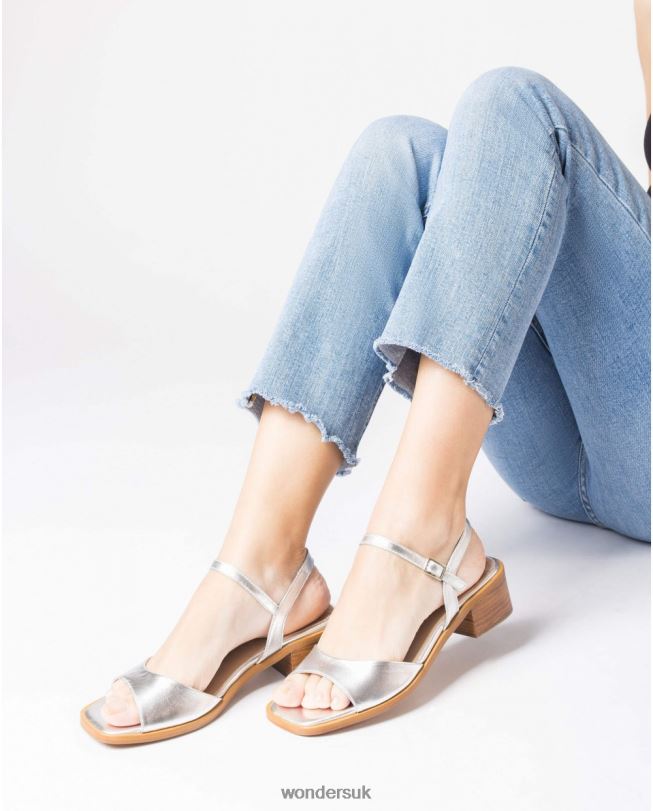 Footwear VZ2PD343 Women Wonders Plata Silver Metallic Lumina Sandal