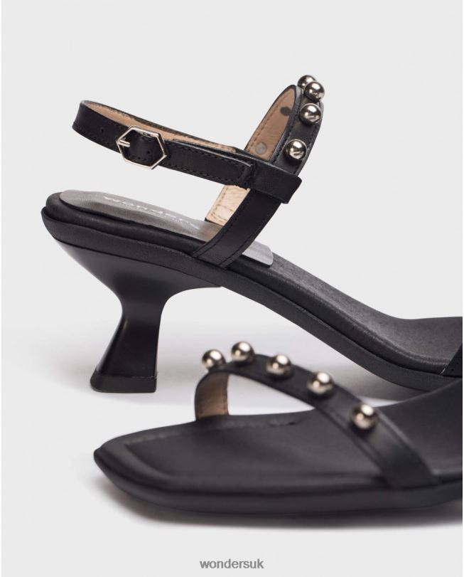 Footwear VZ2PD346 Women Wonders Negro Black Geno Sandal