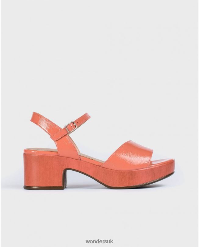 Footwear VZ2PD347 Women Wonders Salmon Leather Wedge Sandal