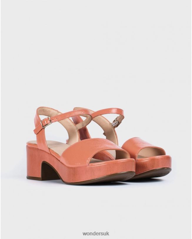 Footwear VZ2PD347 Women Wonders Salmon Leather Wedge Sandal
