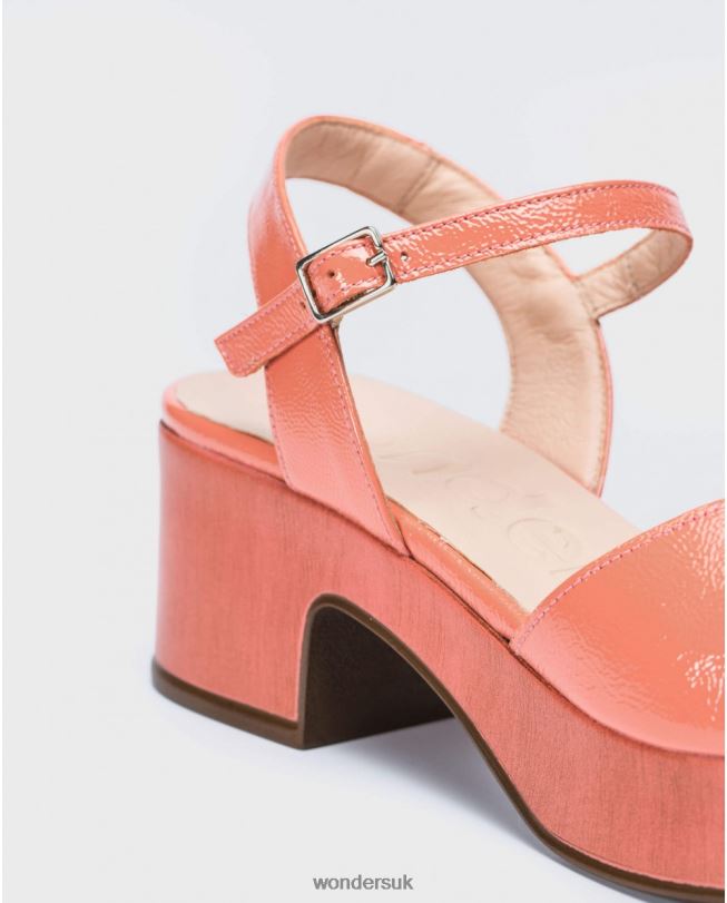 Footwear VZ2PD347 Women Wonders Salmon Leather Wedge Sandal