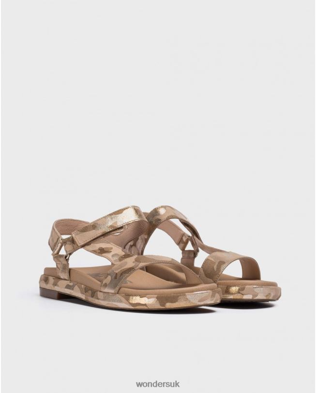 Footwear VZ2PD409 Women Wonders Platino Embossed Bio Sandal