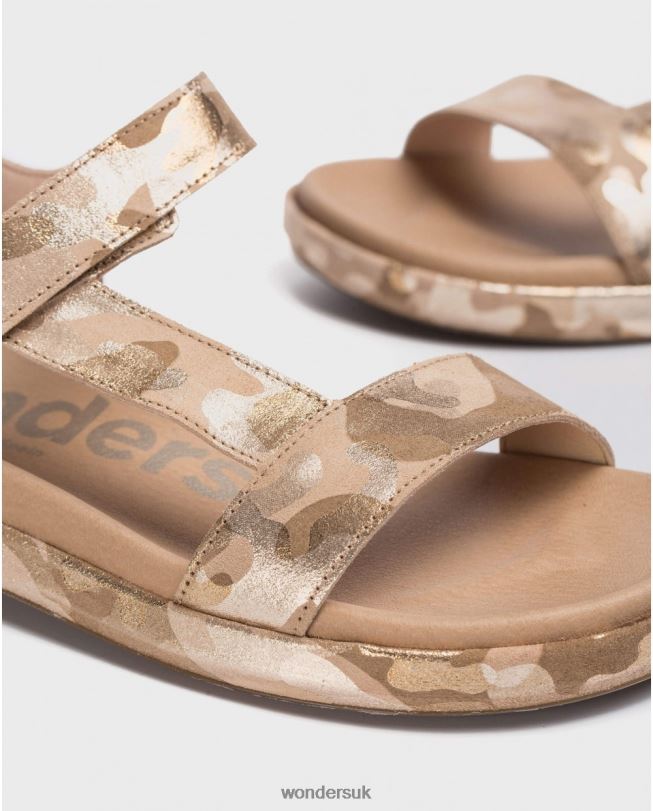 Footwear VZ2PD409 Women Wonders Platino Embossed Bio Sandal