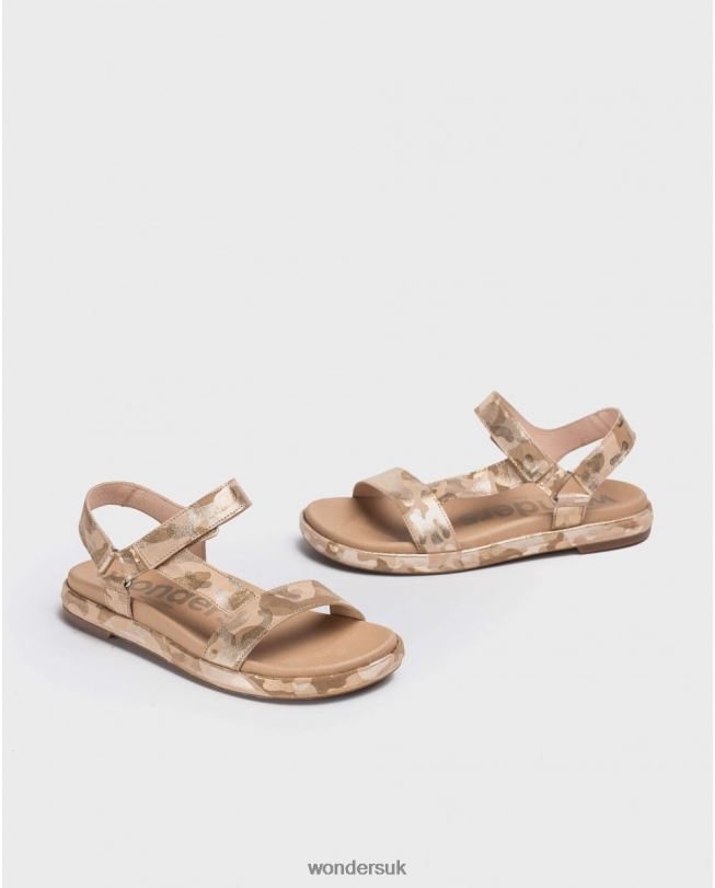 Footwear VZ2PD409 Women Wonders Platino Embossed Bio Sandal