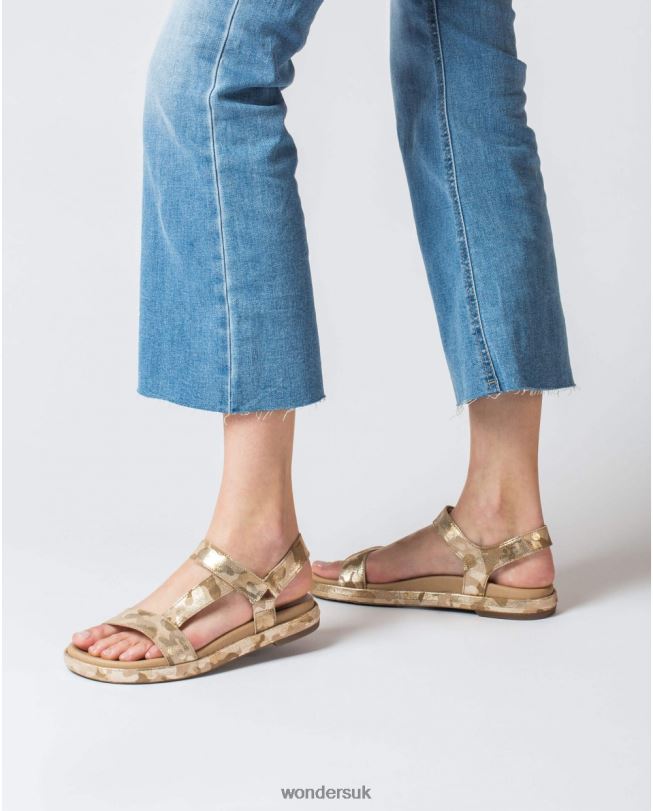 Footwear VZ2PD409 Women Wonders Platino Embossed Bio Sandal