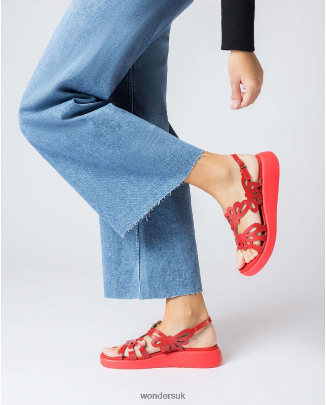Footwear VZ2PD40 Women Wonders Rojo Red Margarita Sandal