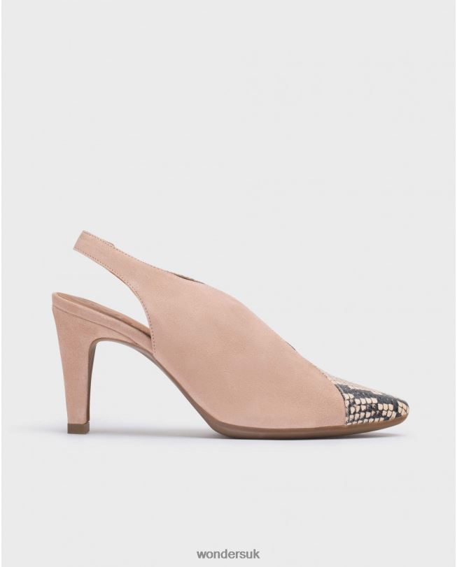 Footwear VZ2PD414 Women Wonders Palo/Nude V-Cut Leather Court Shoe