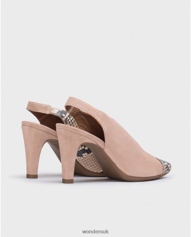 Footwear VZ2PD414 Women Wonders Palo/Nude V-Cut Leather Court Shoe