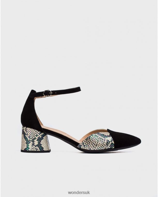 Footwear VZ2PD434 Women Wonders Negro/Off High Heeled Shoe With Ankle Strap