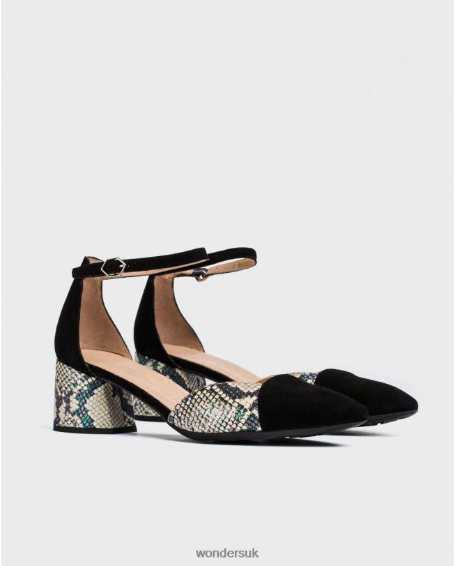 Footwear VZ2PD434 Women Wonders Negro/Off High Heeled Shoe With Ankle Strap