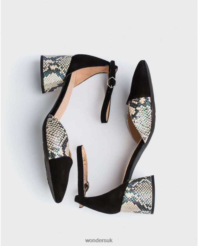 Footwear VZ2PD434 Women Wonders Negro/Off High Heeled Shoe With Ankle Strap