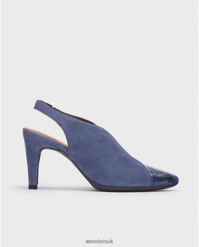 Footwear VZ2PD436 Women Wonders Bluet/Mari V-Cut Leather Court Shoe