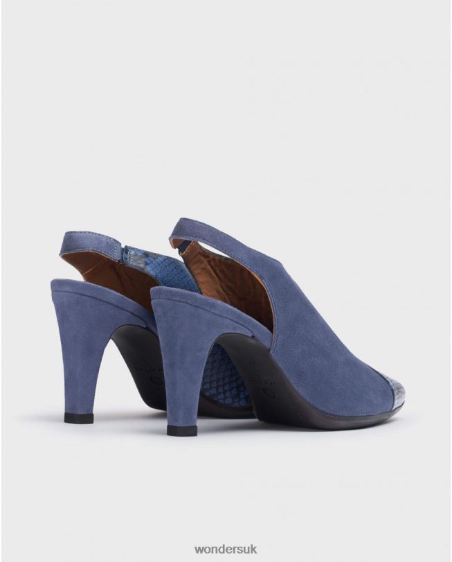 Footwear VZ2PD436 Women Wonders Bluet/Mari V-Cut Leather Court Shoe