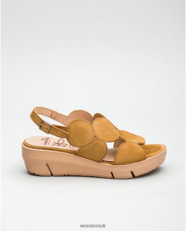 Footwear VZ2PD455 Women Wonders Sand Suede Leather Sandal With Circle Detail