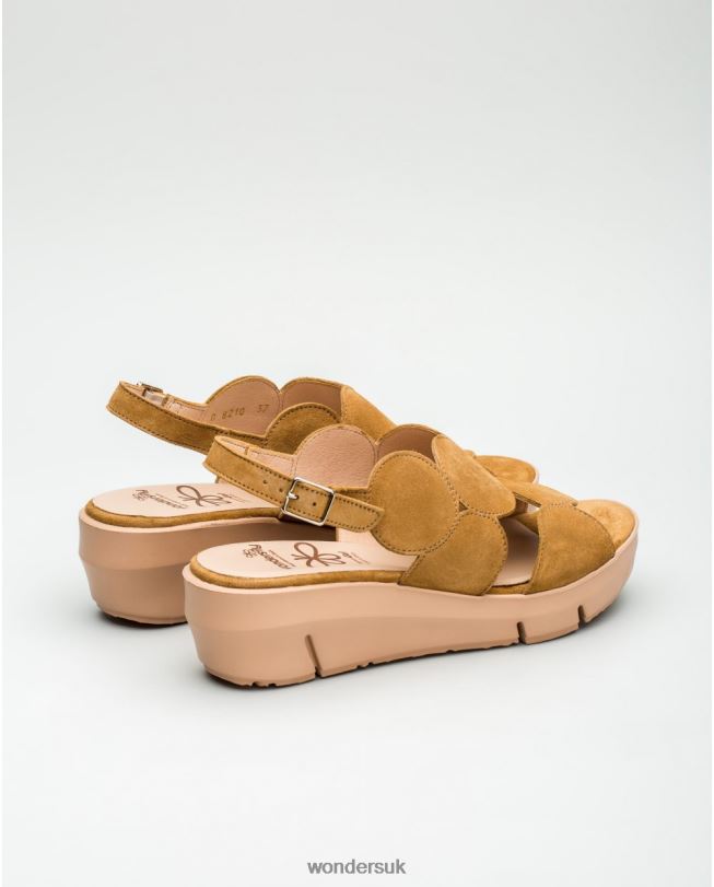 Footwear VZ2PD455 Women Wonders Sand Suede Leather Sandal With Circle Detail