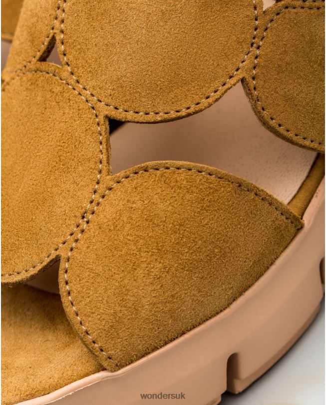 Footwear VZ2PD455 Women Wonders Sand Suede Leather Sandal With Circle Detail