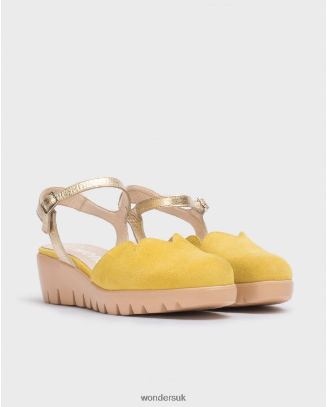 Footwear VZ2PD46 Women Wonders Lima/Gold Lime Green Caravaca Sandal