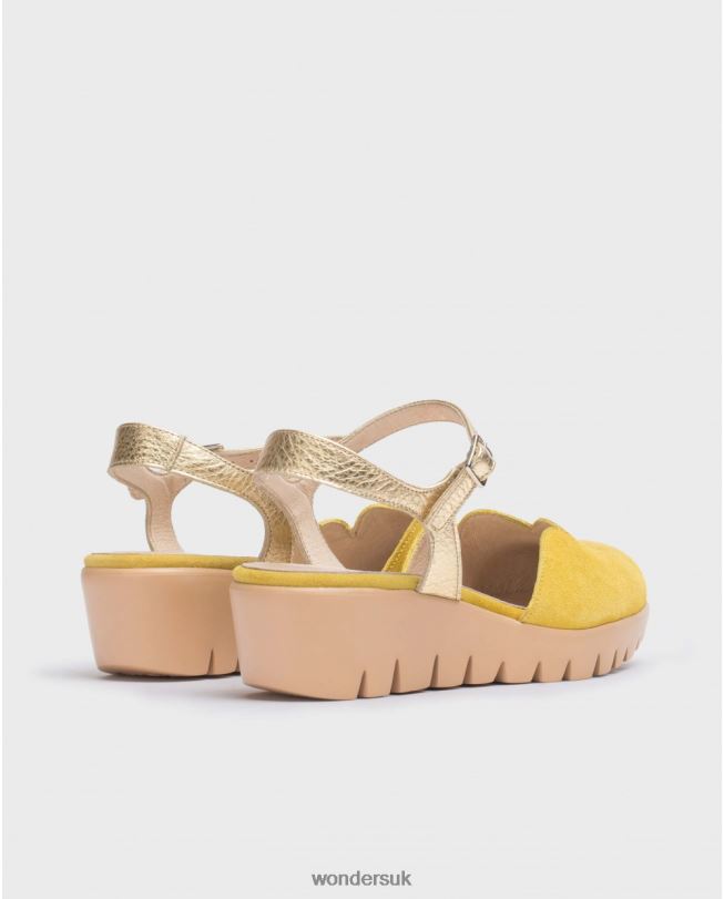 Footwear VZ2PD46 Women Wonders Lima/Gold Lime Green Caravaca Sandal