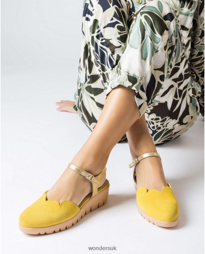 Footwear VZ2PD46 Women Wonders Lima/Gold Lime Green Caravaca Sandal