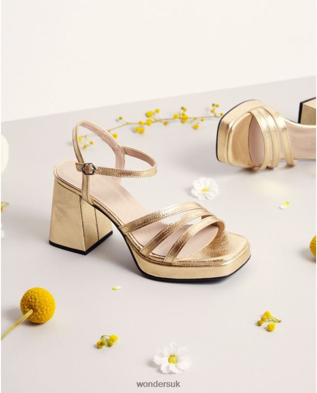 Footwear VZ2PD49 Women Wonders Gold Platinum Love Sandal