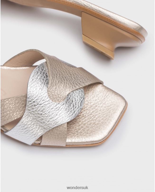 Footwear VZ2PD70 Women Wonders Plati/Plat Silver Mica Mule