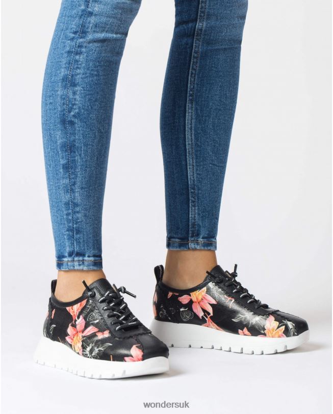 Footwear VZ2PD157 Women Wonders Negro Black Star Sneaker