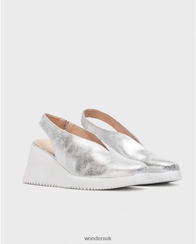 Footwear VZ2PD12 Women Wonders Plata Silver Walter Wedge Shoe