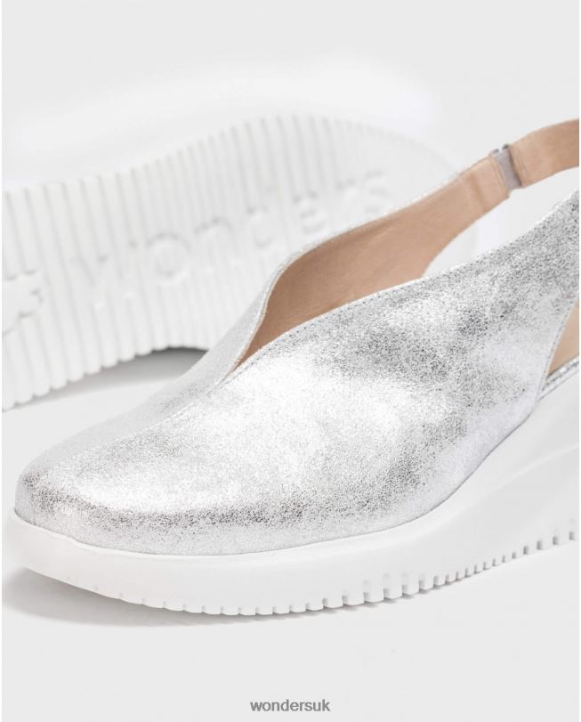 Footwear VZ2PD12 Women Wonders Plata Silver Walter Wedge Shoe