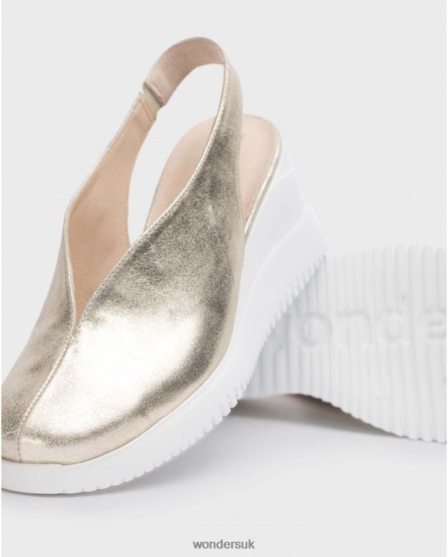 Footwear VZ2PD13 Women Wonders Platino Gold Walter Wedge Shoe