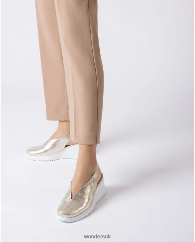 Footwear VZ2PD13 Women Wonders Platino Gold Walter Wedge Shoe