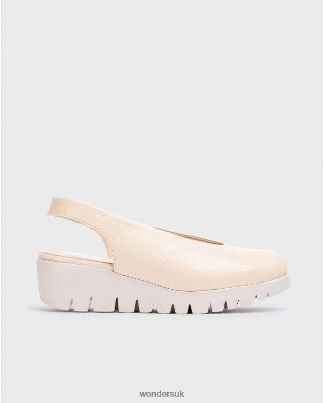 Footwear VZ2PD271 Women Wonders Natural Backless Leather Shoe