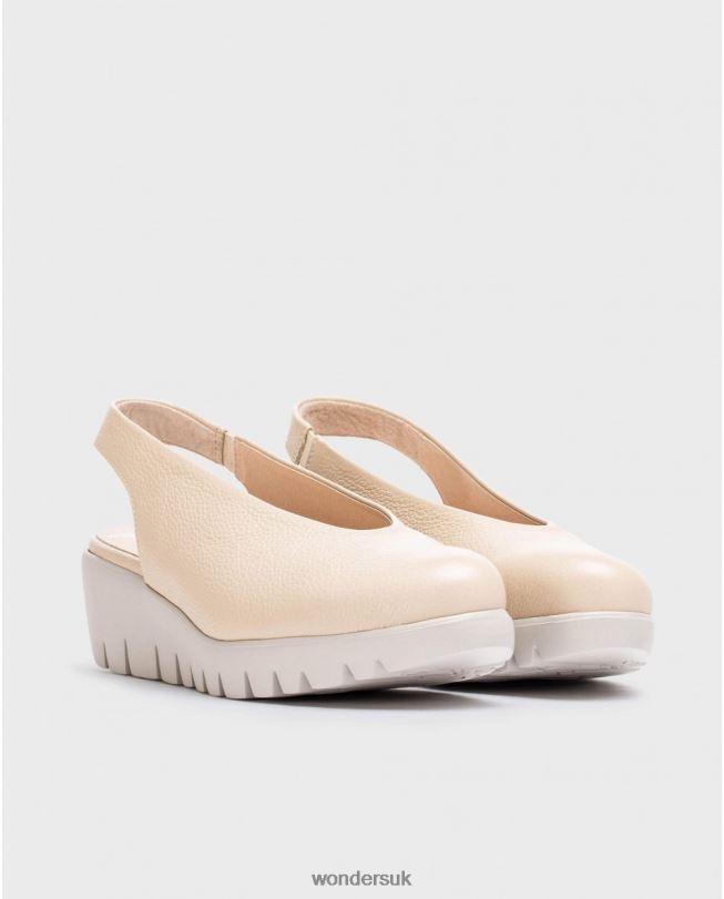 Footwear VZ2PD271 Women Wonders Natural Backless Leather Shoe