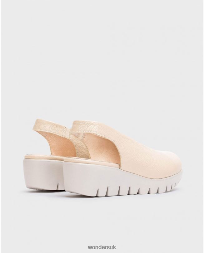 Footwear VZ2PD271 Women Wonders Natural Backless Leather Shoe