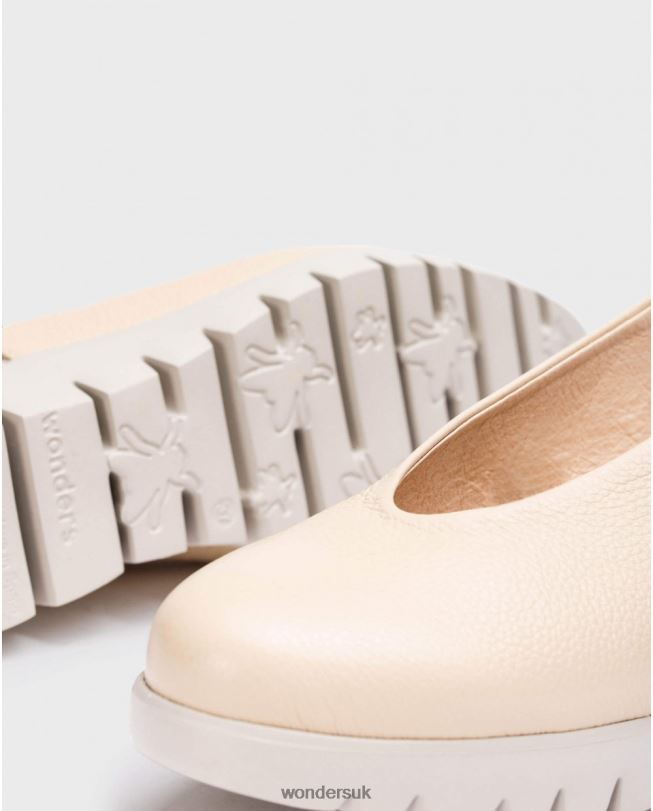 Footwear VZ2PD271 Women Wonders Natural Backless Leather Shoe