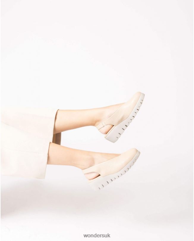 Footwear VZ2PD271 Women Wonders Natural Backless Leather Shoe
